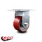 Service Caster 4 Inch Heavy Duty Red Poly on Cast Iron Rigid Caster with Roller Bearing SCC SCC-35R420-PUR-RS - alternate 3